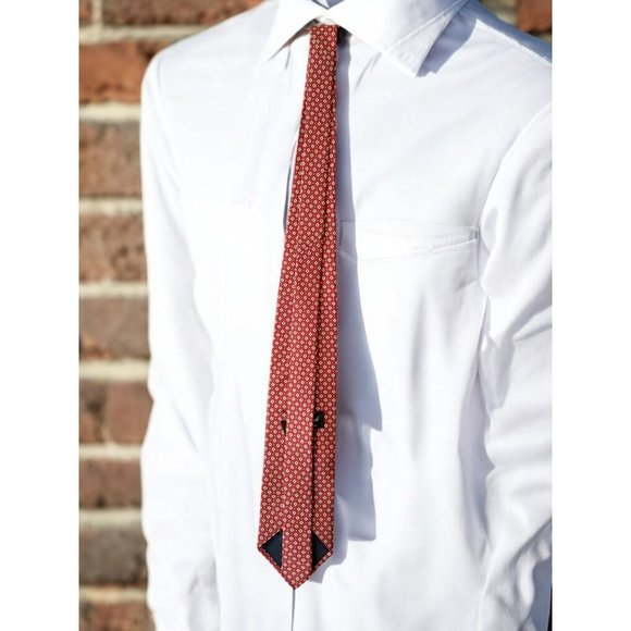 Vintage Giulio Randi Red Geometric Silk Tie – Made in Italy - Picture 2 of 10